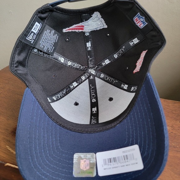 New England Patriots New Era 9FORTY 2022 NFL Draft Snapback Hat Black - Picture 5 of 7